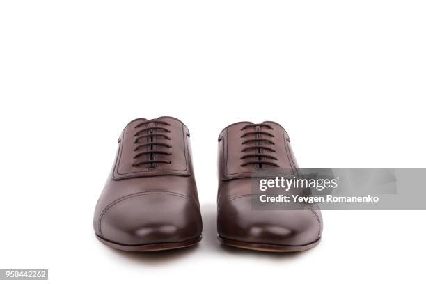 male shoes isolated on the white background - oxford shoe ストックフォトと画像