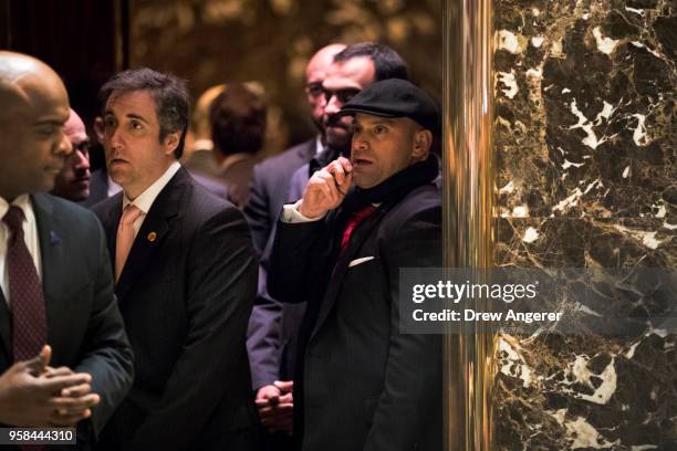 Michael Cohen , personal lawyer for President-elect Donald Trump, gets into an elevator in the lobby at Trump Tower, December 12, 2016 in New York...