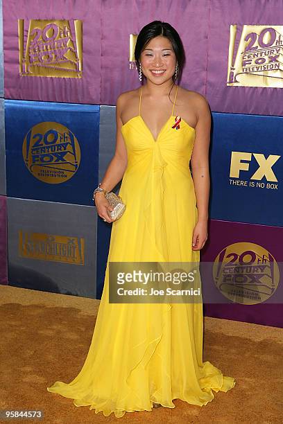 Jenna Ushkowitz arrives at FOX Hosts 2010 Golden Globe Nominees Party at Craft on January 17, 2010 in Century City, California.