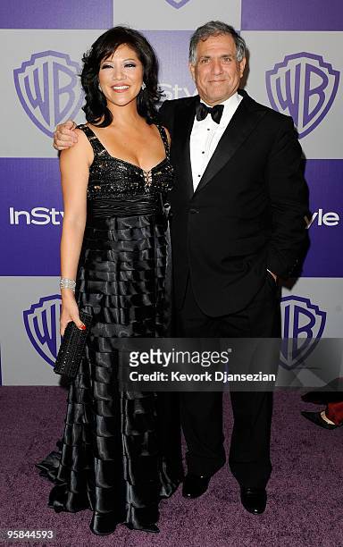 Julie Chen and Les Moonves arrive at the InStyle and Warner Bros. 67th Annual Golden Globes after party held at the Oasis Courtyard at The Beverly...