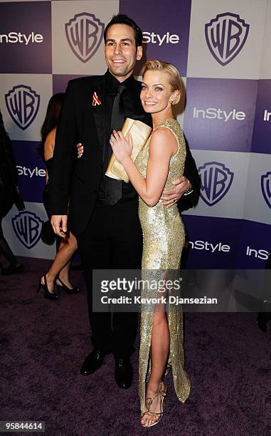 Actress Jaime Pressly and guest arrive at the InStyle and Warner Bros. 67th Annual Golden Globes after party held at the Oasis Courtyard at The...