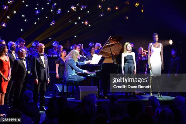 Tim Minchin and cast members of "Girl From The North Country" including Shirley Henderson and Sheila Atim perform at The Old Vic Bicentenary Ball to...