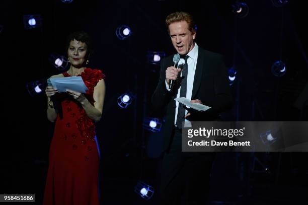 Helen McCrory and Damian Lewis speak on stage at The Old Vic Bicentenary Ball to celebrate the theatre's 200th birthday at The Old Vic Theatre on May...