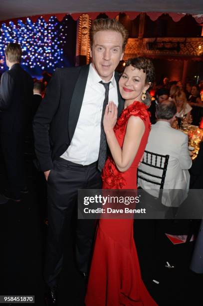 Damian Lewis and Helen McCrory, wearing Buccellati jewelry, attend The Old Vic Bicentenary Ball to celebrate the theatre's 200th birthday at The Old...