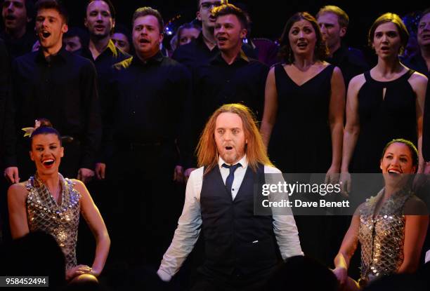 Tim Minchin performs with cast at The Old Vic Bicentenary Ball to celebrate the theatre's 200th birthday at The Old Vic Theatre on May 13, 2018 in...