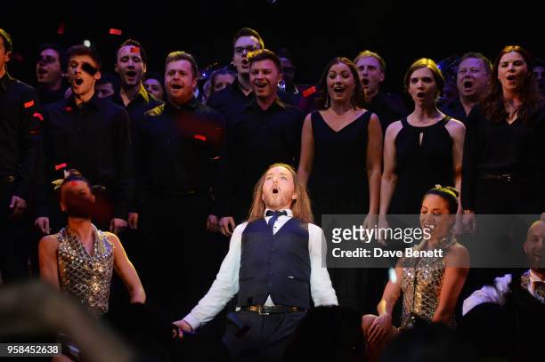 Tim Minchin performs with cast at The Old Vic Bicentenary Ball to celebrate the theatre's 200th birthday at The Old Vic Theatre on May 13, 2018 in...