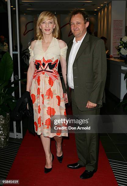 Cate Blanchett and Andrew Upton arrive at the 2009 Sydney Theatre Awards, rewarding work from the 2009 calendar, at Club Swans on January 18, 2010 in...