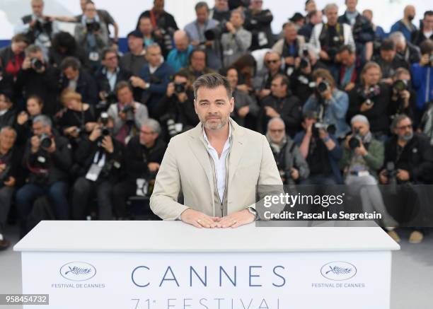 French actor Clovis Cornillac attends the photocall for the "Little Tickles " during the 71st annual Cannes Film Festival at Palais des Festivals on...