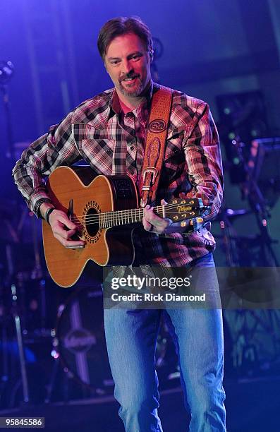 Singer/Songwriter Darryl Worley performs during the Country Crossing Grand Opening Kick-Off Celebration at Country Crossing on January 17, 2010 in...