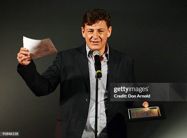 Tim Richards receives the award for best actor in a supporting role for A Streetcar Named Desire at the 2009 Sydney Theatre Awards, rewarding work...