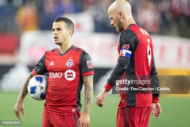 May 12: Sebastian Giovinco of Toronto FC prepares to take a free kick during the New England Revolution Vs Toronto FC regular season MLS game at...