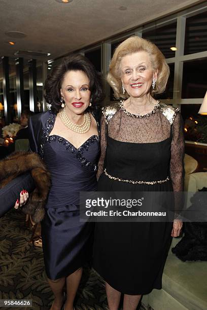 Nikki Haskell and Barbara Davis at Lionsgate pre Golden Globe party at the Polo Lounge at the Beverly Hills Hotel on January 16, 2010 in Beverly...