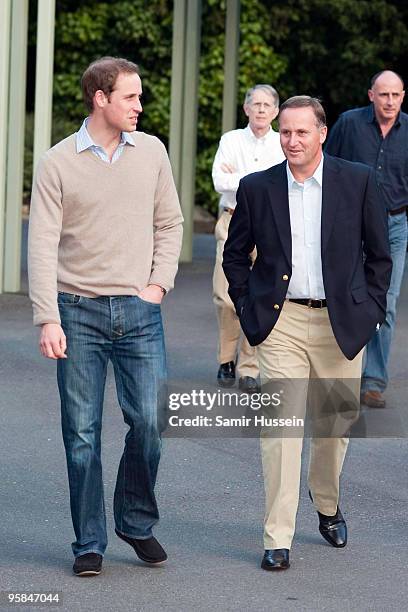 Prince William joins John Key, Prime Minister of New Zealand at a barbecue at Premiere House on the second day of his visit to New Zealand on January...