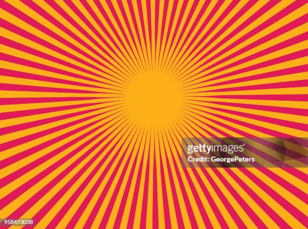ilustrações de stock, clip art, desenhos animados e ícones de colorful vector sunburst - cor saturada