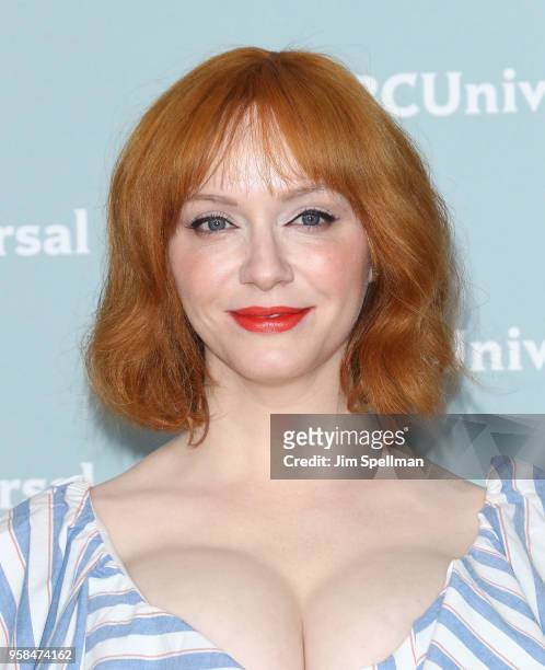Actress Christina Hendricks attends the 2018 NBCUniversal Upfront presentation at Rockefeller Center on May 14, 2018 in New York City.