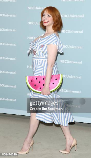 Actress Christina Hendricks attends the 2018 NBCUniversal Upfront presentation at Rockefeller Center on May 14, 2018 in New York City.