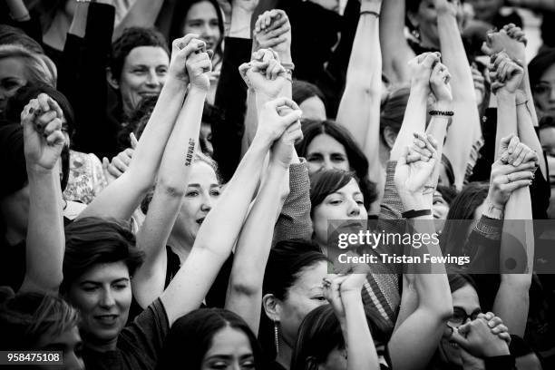 Women unite at the screening of 'Girls Of The Sun ' during the 71st annual Cannes Film Festival on May 12, 2018 in Cannes, France.