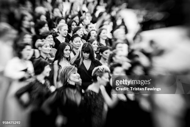 Women unite at the screening of 'Girls Of The Sun ' during the 71st annual Cannes Film Festival on May 12, 2018 in Cannes, France.