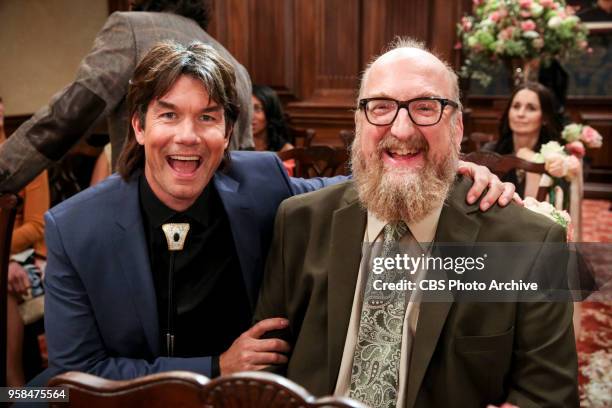 The Bow Tie Asymmetry" - Pictured Behind the Scenes: George and Bert . When Amy's parents and Sheldon's family arrive for the wedding, everybody is...