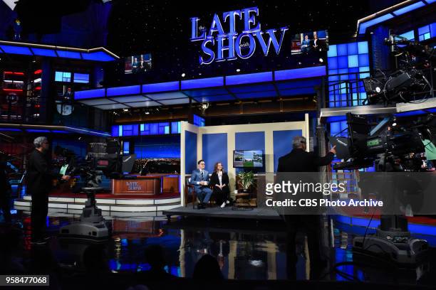 The Late Show with Stephen Colbert and guest Melissa McCarthy during Friday's May 11, 2018 show.