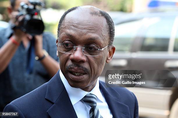 Former Haitian president, Jean Bertrand Aristide during a press conference at the Southern Sun hotel on January 15 2010 in Johannesburg, South...