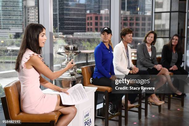 Bailey Mosier of the Golf Channel, Danielle Kang defending KPMG Women's PGA Champion, Suzy Whaley Vice President PGA America, Lynne Doughtie U.S....