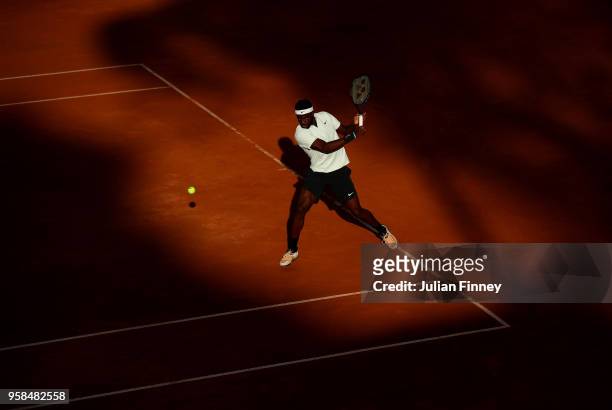 Frances Tiafoe of USA in action in his match against Matteo Berrettini of Italy during day two of the Internazionali BNL d'Italia 2018 tennis at Foro...