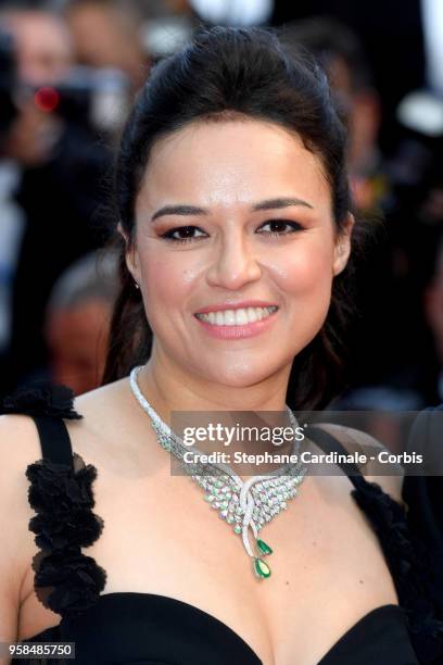 Michelle Rodriguez attends the screening of "BlacKkKlansman" during the 71st annual Cannes Film Festival at Palais des Festivals on May 14, 2018 in...