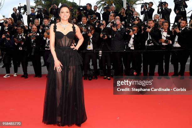 Michelle Rodriguez attends the screening of "BlacKkKlansman" during the 71st annual Cannes Film Festival at Palais des Festivals on May 14, 2018 in...