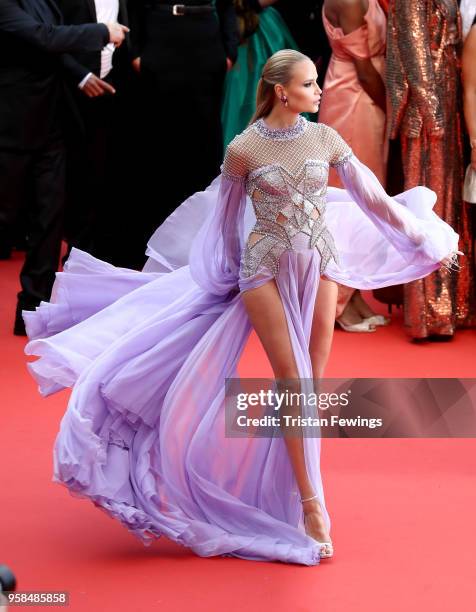 Natasha Poly attends the screening of "BlacKkKlansman" during the 71st annual Cannes Film Festival at Palais des Festivals on May 14, 2018 in Cannes,...