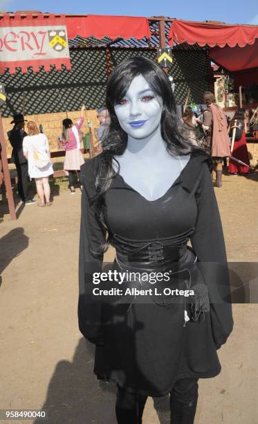 Attendees at The Original Renaissance Pleasure Faire - "Heroes & Villians" held ay Santa Fe Dam Recreation Area on May 13, 2018 in Irwindale,...