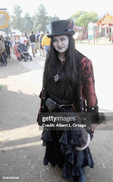 Attendees at The Original Renaissance Pleasure Faire - "Heroes & Villians" held ay Santa Fe Dam Recreation Area on May 13, 2018 in Irwindale,...