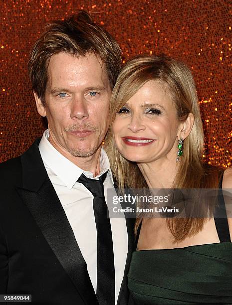 Actor Kevin Bacon and actress Kyra Sedgwick attend the official HBO after party for the 67th annual Golden Globe Awards at Circa 55 Restaurant at the...