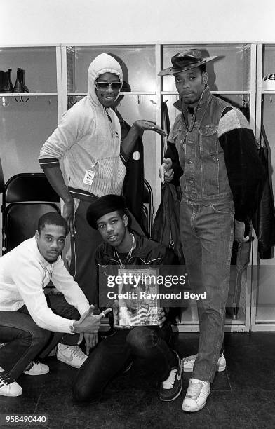 Rappers Jalil and Ecstasy and deejay Grandmaster Dee of Whodini and rapper Dr. Ice of U.T.F.O. Poses for photos backstage during ‘The Swatch Watch...