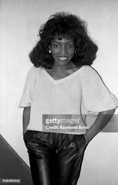 Singer Stephanie Mills poses for photos backstage at the Auditorium Theatre in Chicago, Illinois in January 1986.