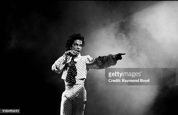 Singer Prince performs at the Rosemont Horizon in Rosemont, Illinois in September1988.