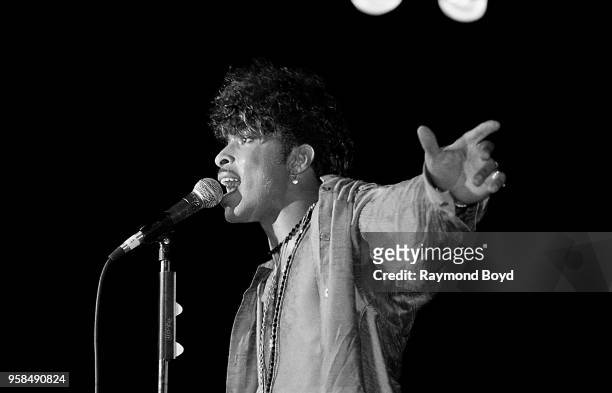 Singer Andre Cymone performs at the U.I.C. Pavilion in Chicago, Illinois in January 1985.