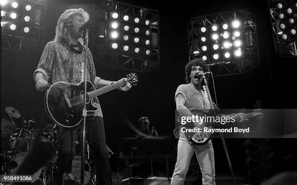 Daryl Hall and John Oates from Hall and Oates performs at the Peoria Civic Center in Peoria, Illinois in January 1985.