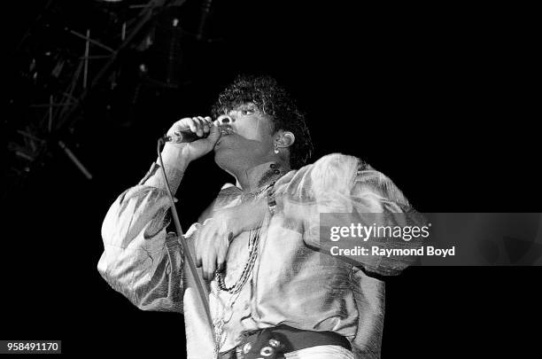 Singer Andre Cymone performs at the U.I.C. Pavilion in Chicago, Illinois in January 1985.