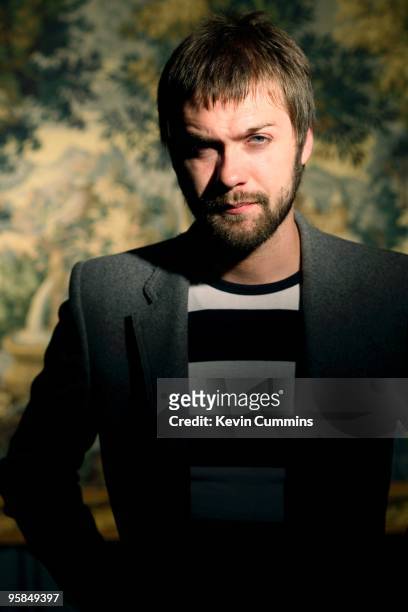 Posed portrait of Tom Meighan, lead singer with English band Kasabian in Kensington, London on July 06, 2006.