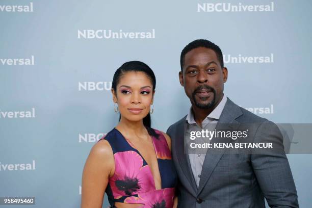 Actors Susan Kelechi Watson and Sterling K Brown attend the Unequaled NBCUniversal Upfront campaign at Radio City Music Hall on May 14, 2018 in New...