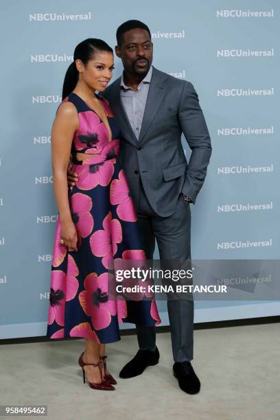 Actors Susan Kelechi Watson and Sterling K Brown attend the Unequaled NBCUniversal Upfront campaign at Radio City Music Hall on May 14, 2018 in New...