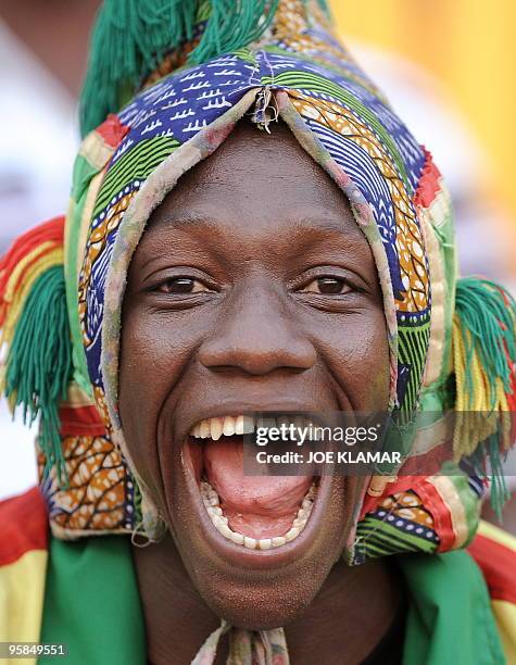 Mali fan smiles during a 2nd round qualifing match of African Cup of Nations football championships CAN2010 between Algeria and Mali at November 11...