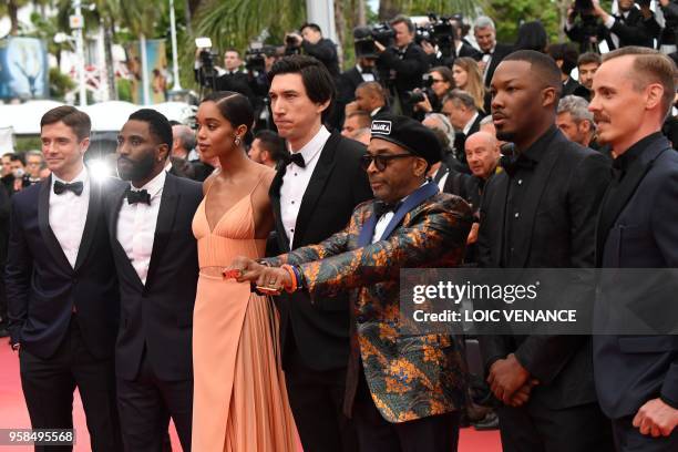 Actor Topher Grace, US actor John David Washington, US actress Laura Harrier, US actor Adam Driver, US director Spike Lee and US actor Corey Hawkins...