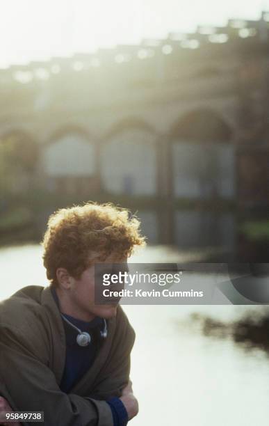 Mick Hucknall, lead singer of British band Simply Red in Manchester, England in 1985.