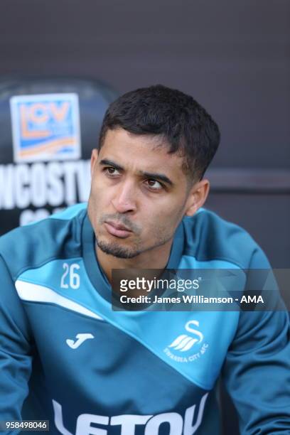 Kyle Naughton of Swansea City during the Premier League match between Swansea City and Stoke City at Liberty Stadium on May 13, 2018 in Swansea,...
