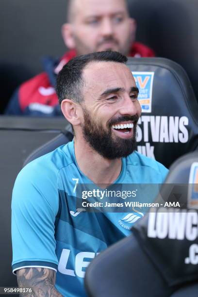 Leon Britton of Swansea City during the Premier League match between Swansea City and Stoke City at Liberty Stadium on May 13, 2018 in Swansea, Wales.