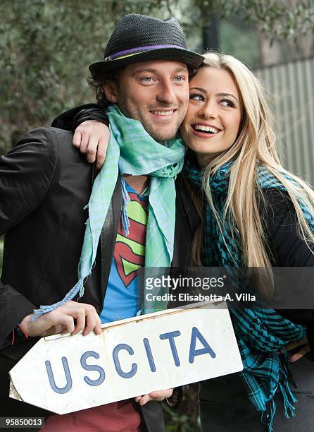 Francesco Facchinetti and Martina Stella attend a photocall for the Italian TV show 'Il Piu Grande' at RAI Viale Mazzini on January 18, 2010 in Rome,...