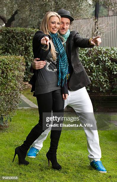 Francesco Facchinetti and Martina Stella attend a photocall for the Italian TV show 'Il Piu Grande' at RAI Viale Mazzini on January 18, 2010 in Rome,...