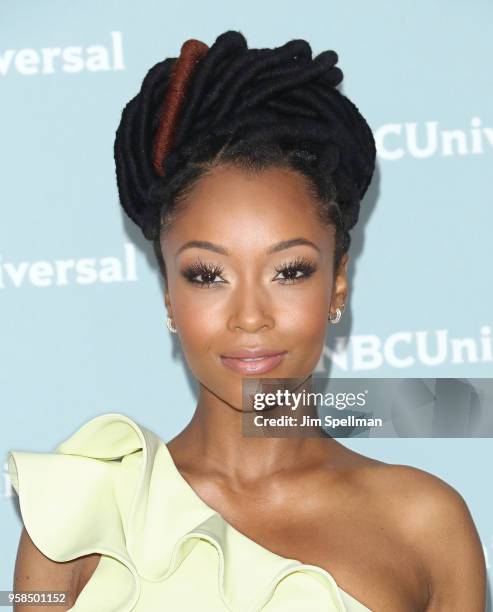 Actress Yaya DaCosta attends the 2018 NBCUniversal Upfront presentation at Rockefeller Center on May 14, 2018 in New York City.